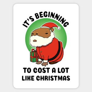 It's begining to cost a lot like Christmas Capybara Santa Sticker